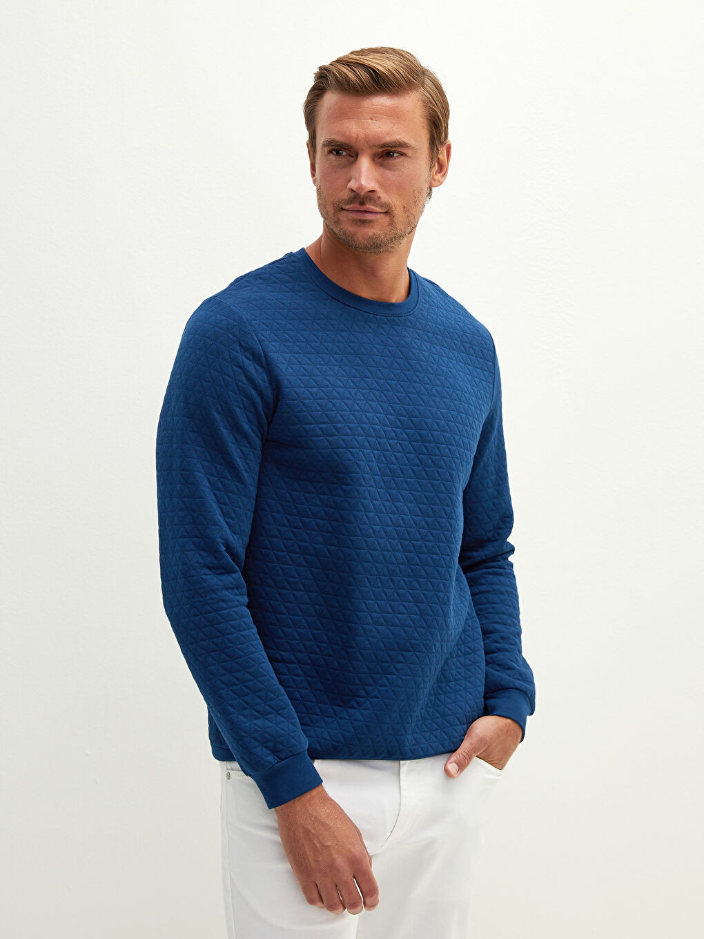 Crew Neck Long Sleeve Men's Sweatshirt-2
