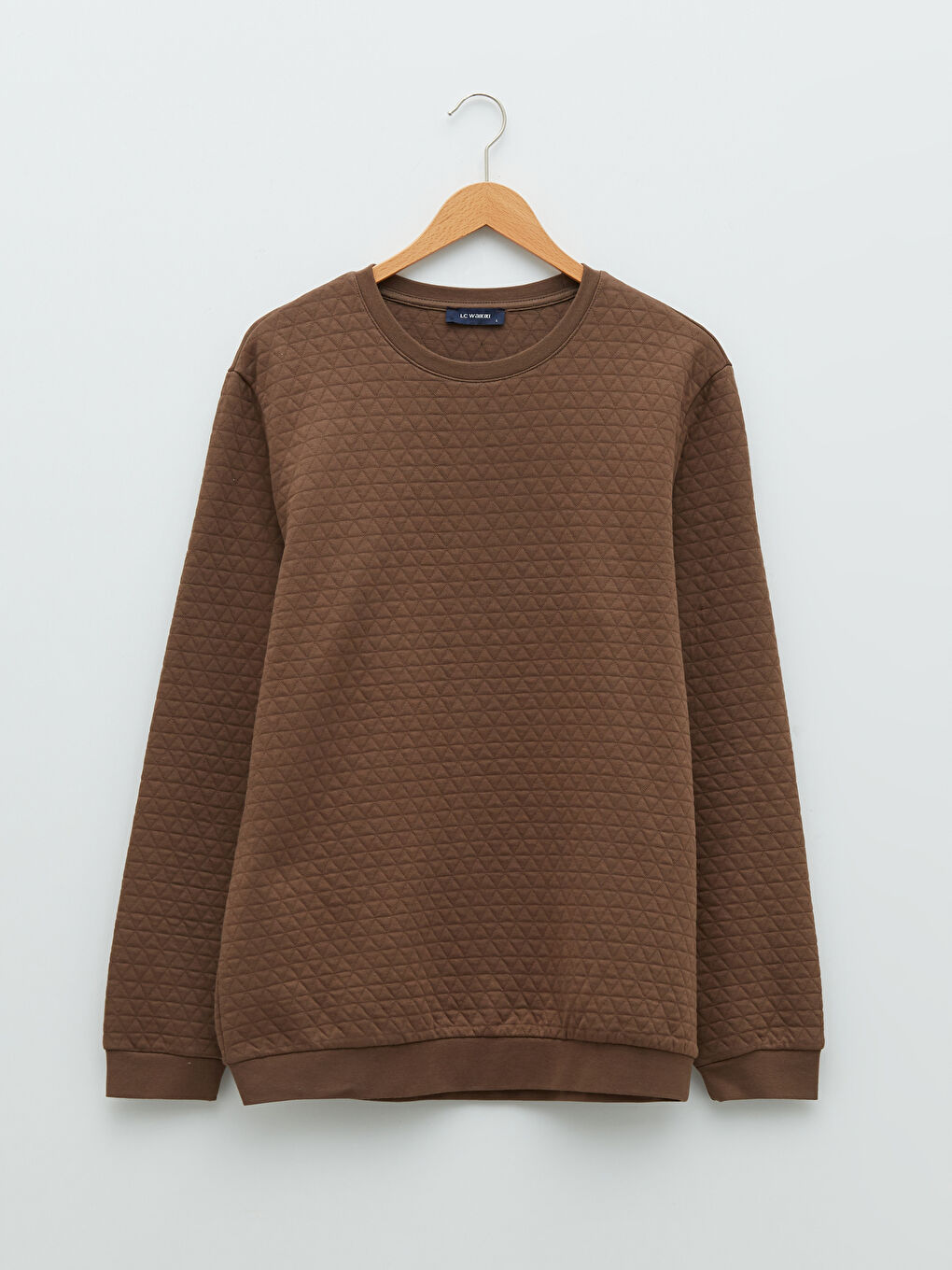 Kahverengi Bisiklet Yaka Uzun Kollu Erkek Sweatshirt-5