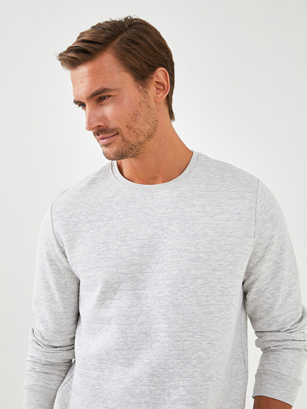 Sweat-shirt à Manches Longues pour Hommes avec Col Rond-3