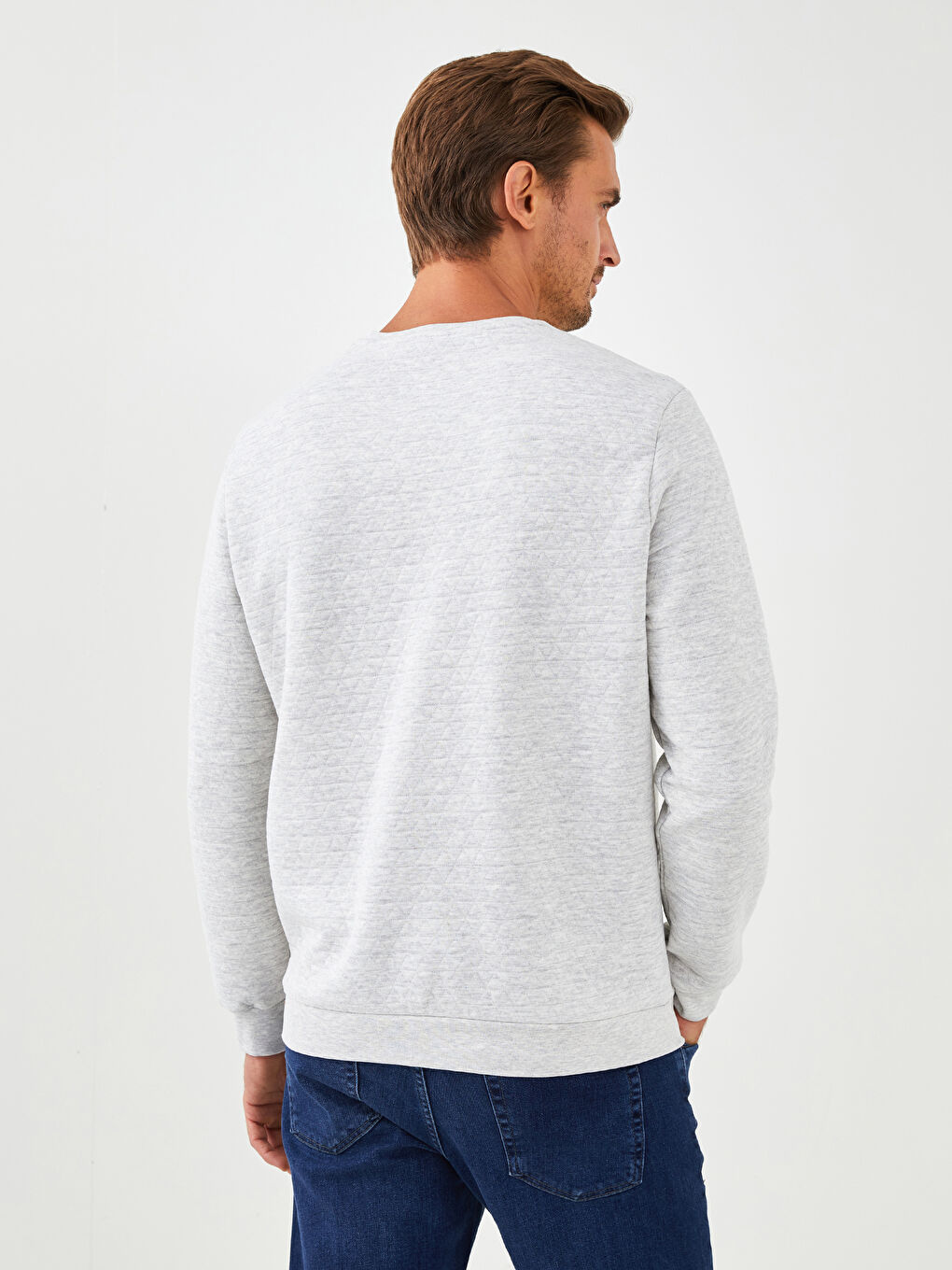 Sweat-shirt à Manches Longues pour Hommes avec Col Rond-4