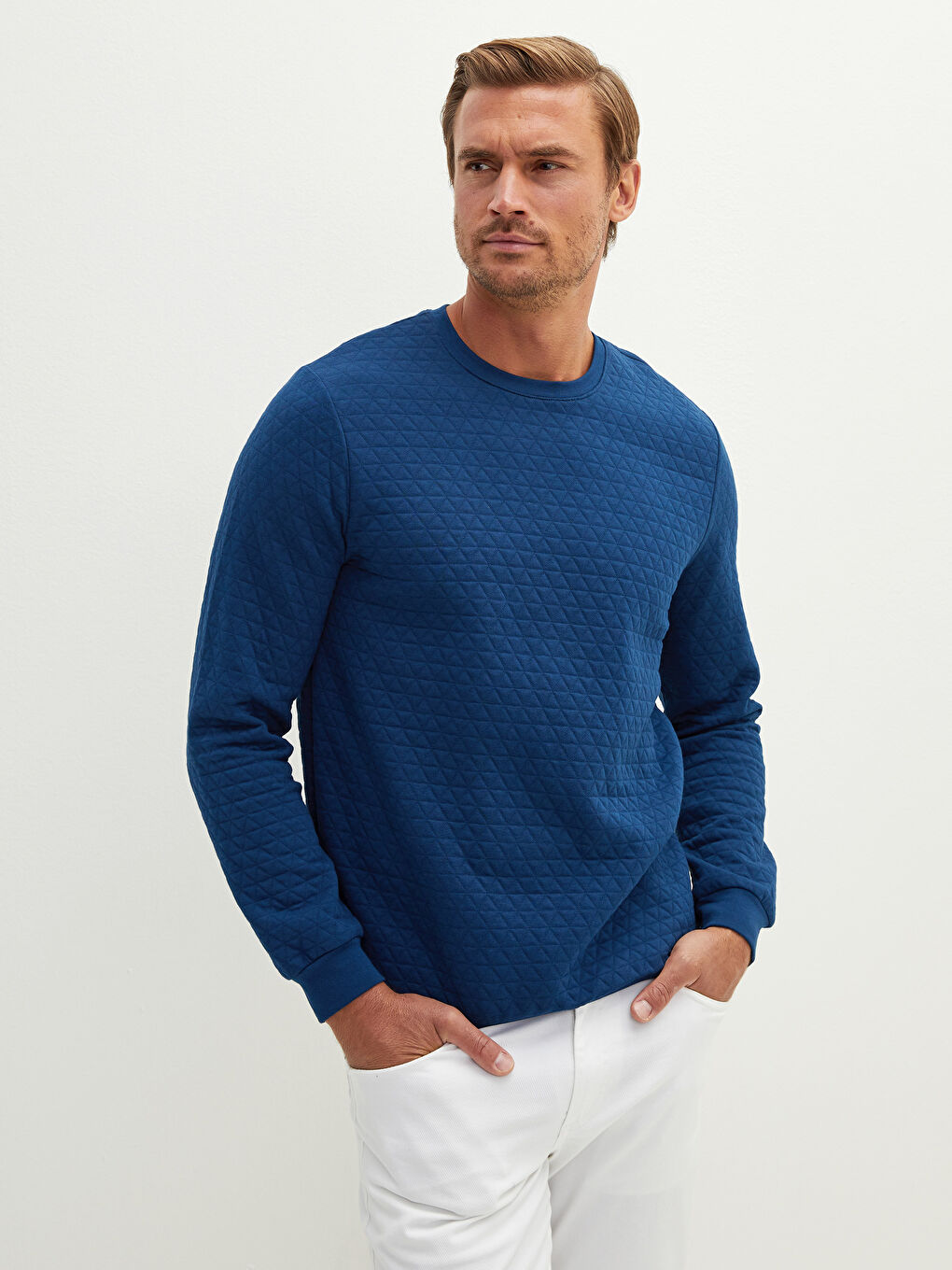 Crew Neck Long Sleeve Men's Sweatshirt-1