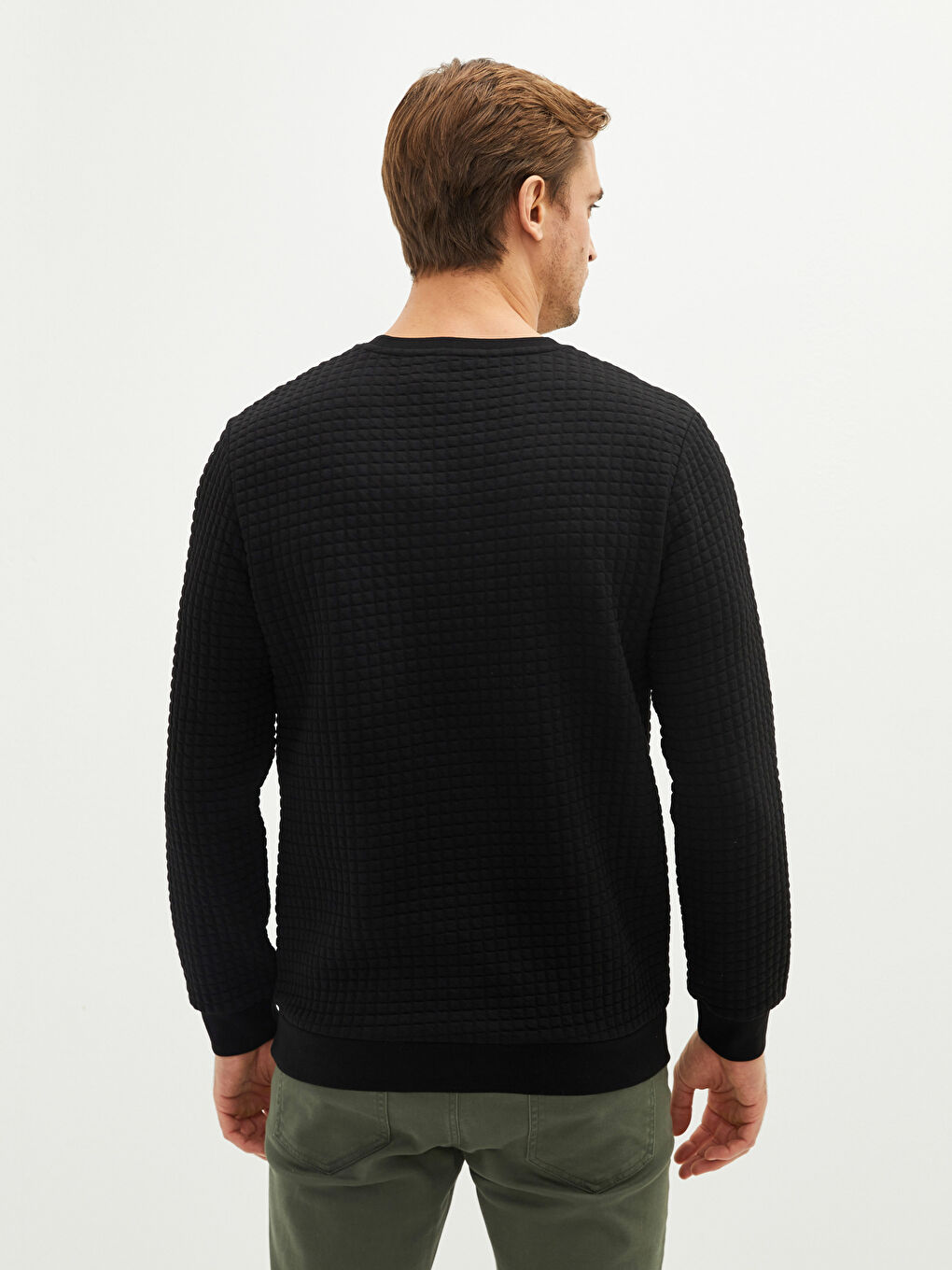 سويت شيرت كم طويل بياقة دائرية للرجال-4