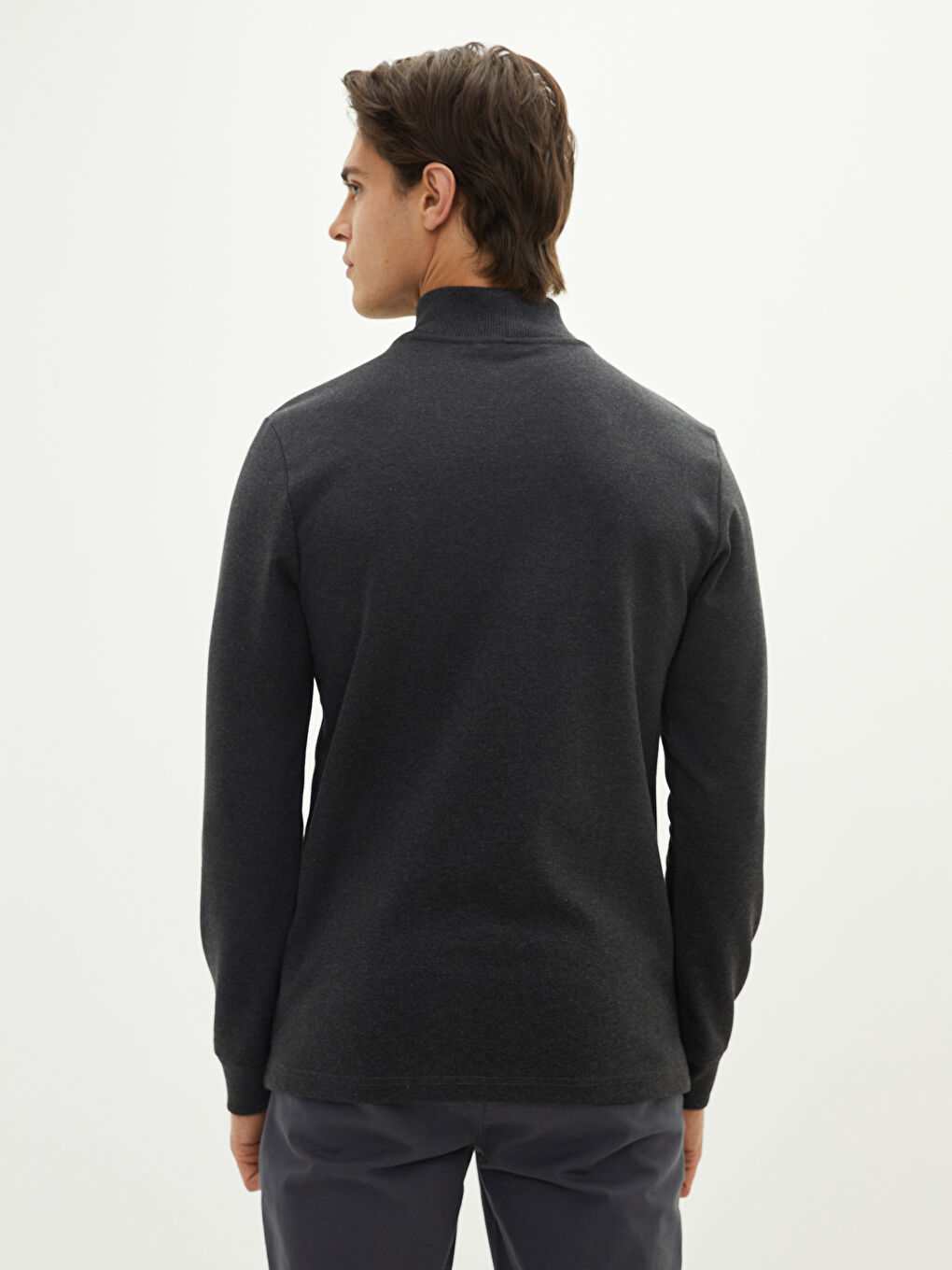 Half Turtleneck Long Sleeve Men's T-Shirt-4