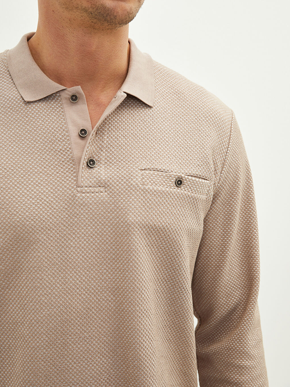 LCWAIKIKI Classic Polo Neck Long Sleeve Men's T-Shirt -W12794Z8-GY7