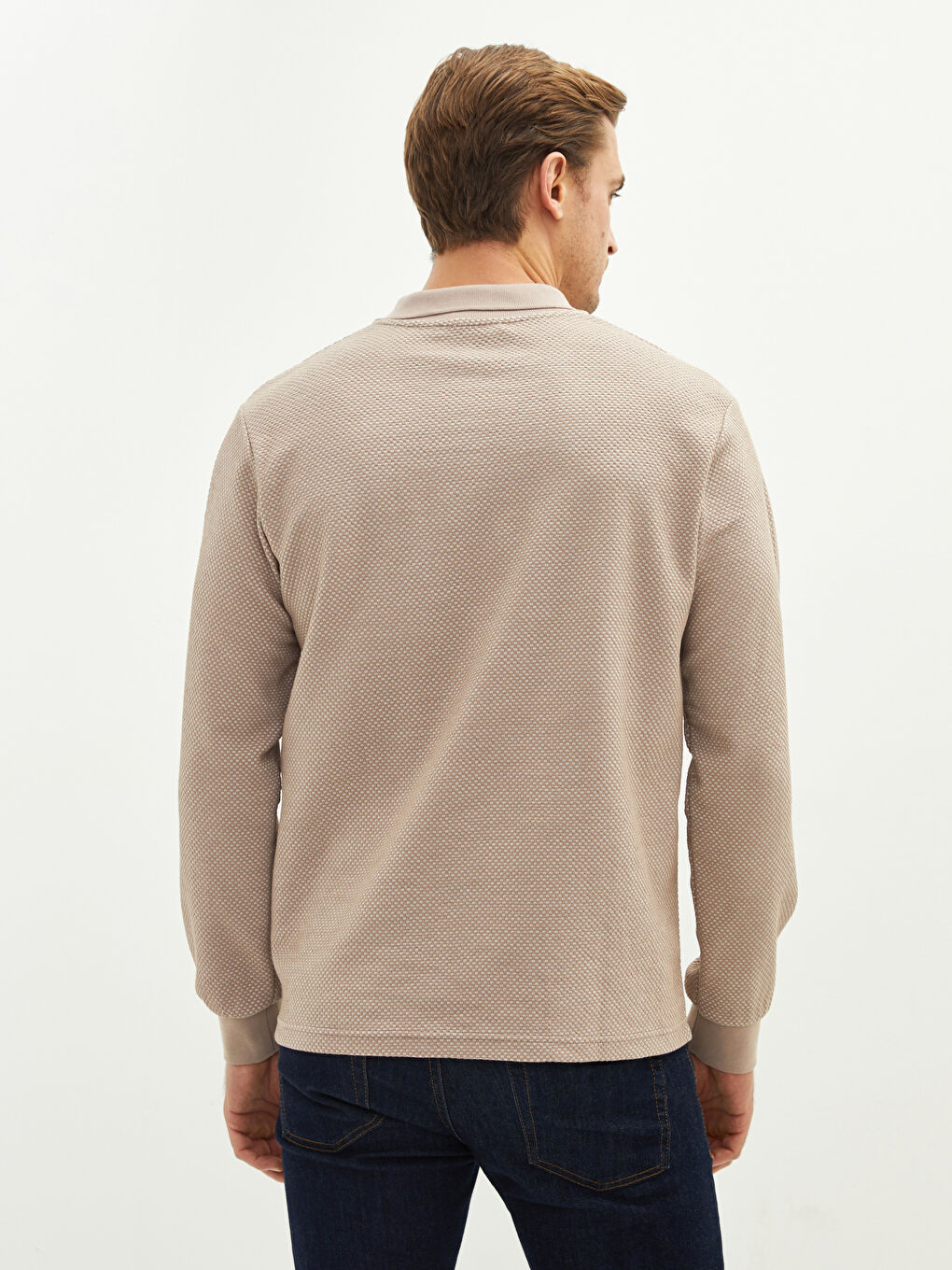 LCWAIKIKI Classic Polo Neck Long Sleeve Men's T-Shirt -W12794Z8-GY7