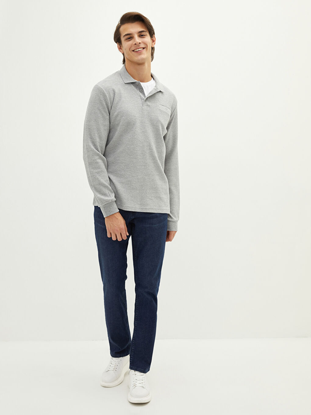 LC Waikiki Polo Neck Long Sleeve Men's T-Shirt -W12794Z8-LAL