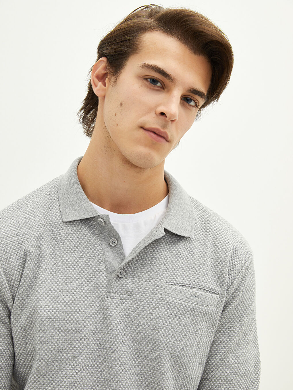 LC Waikiki Polo Neck Long Sleeve Men's T-Shirt -W12794Z8-LAL