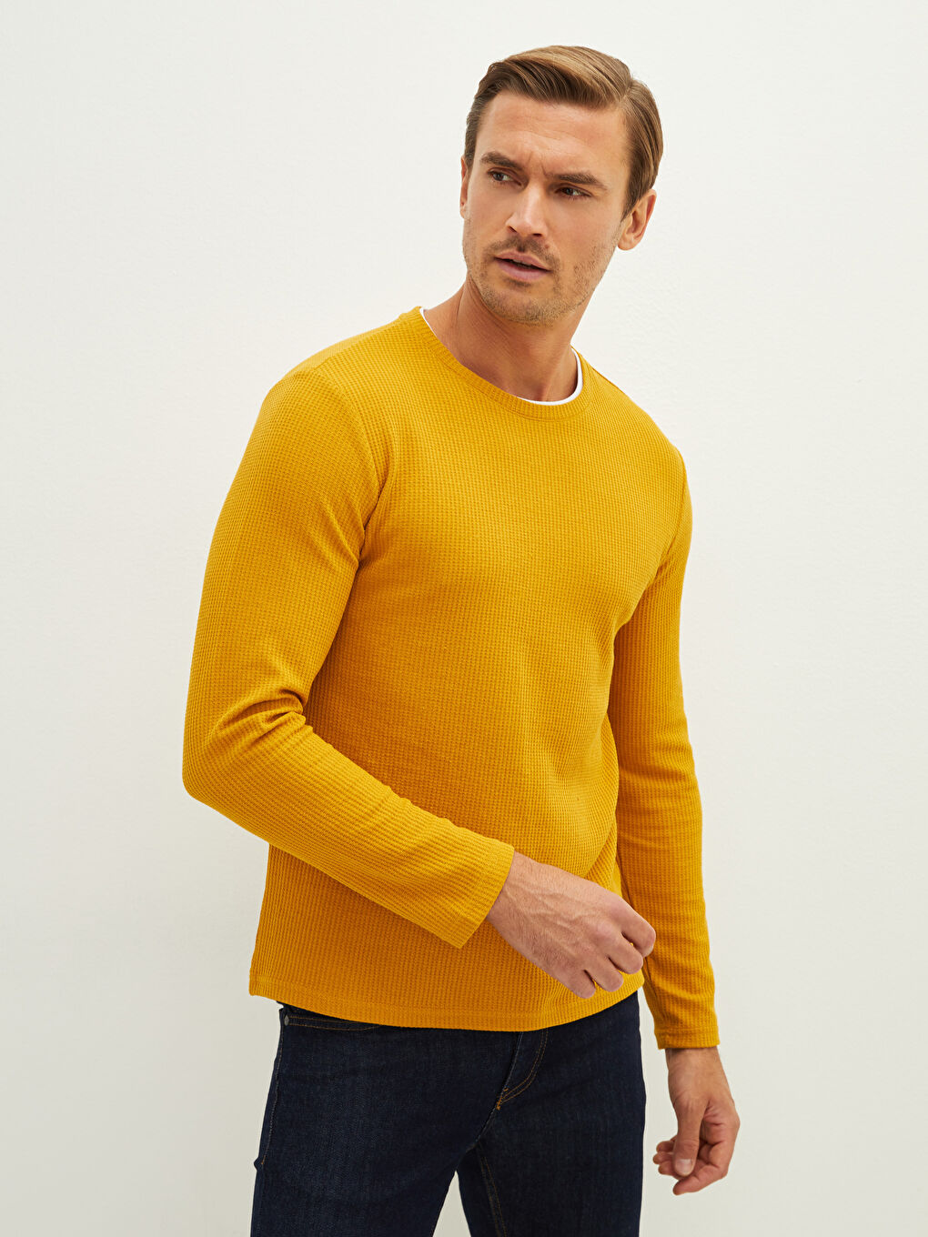 Crew Neck Long Sleeve Men's T-Shirt