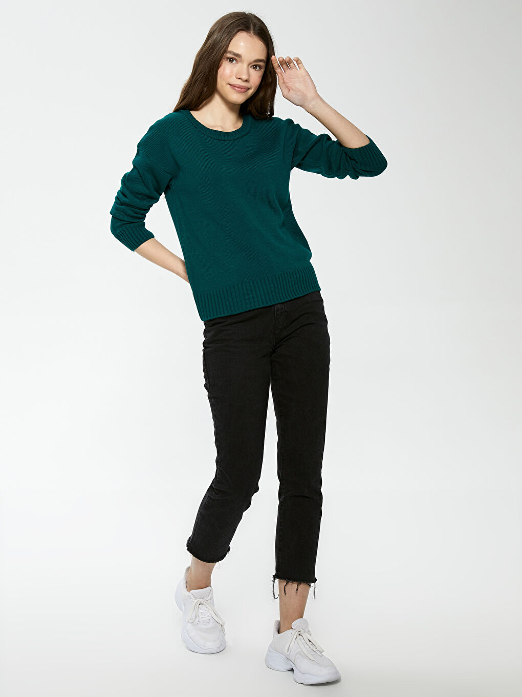 Crew Neck Regular Long Sleeve Women's Tricot Jumper-5