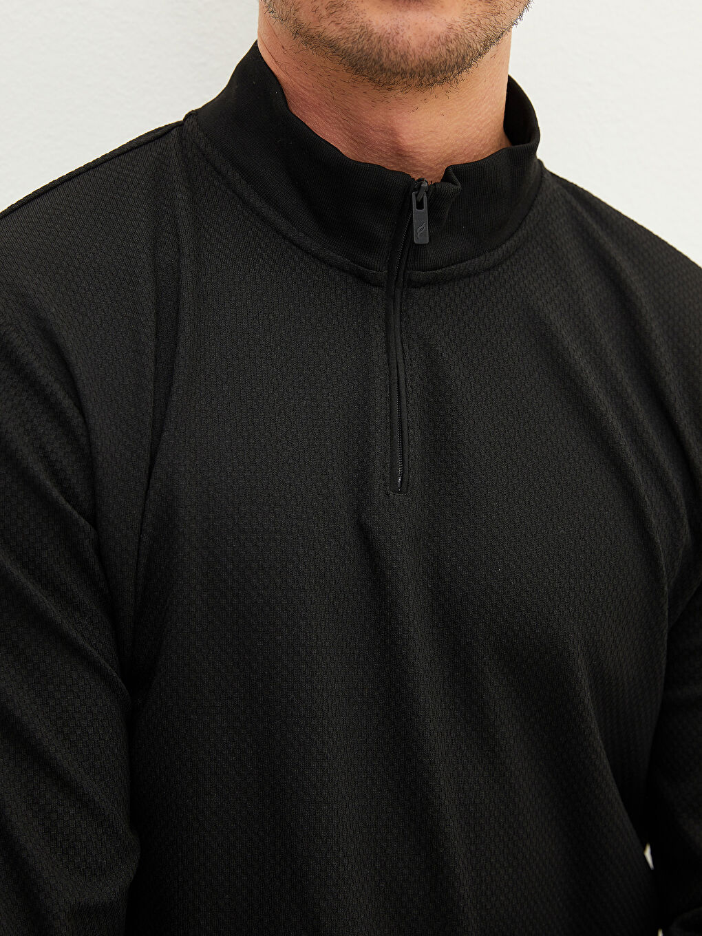 Zippered Funnel Neck Long Sleeve Men's Sweatshirt-2
