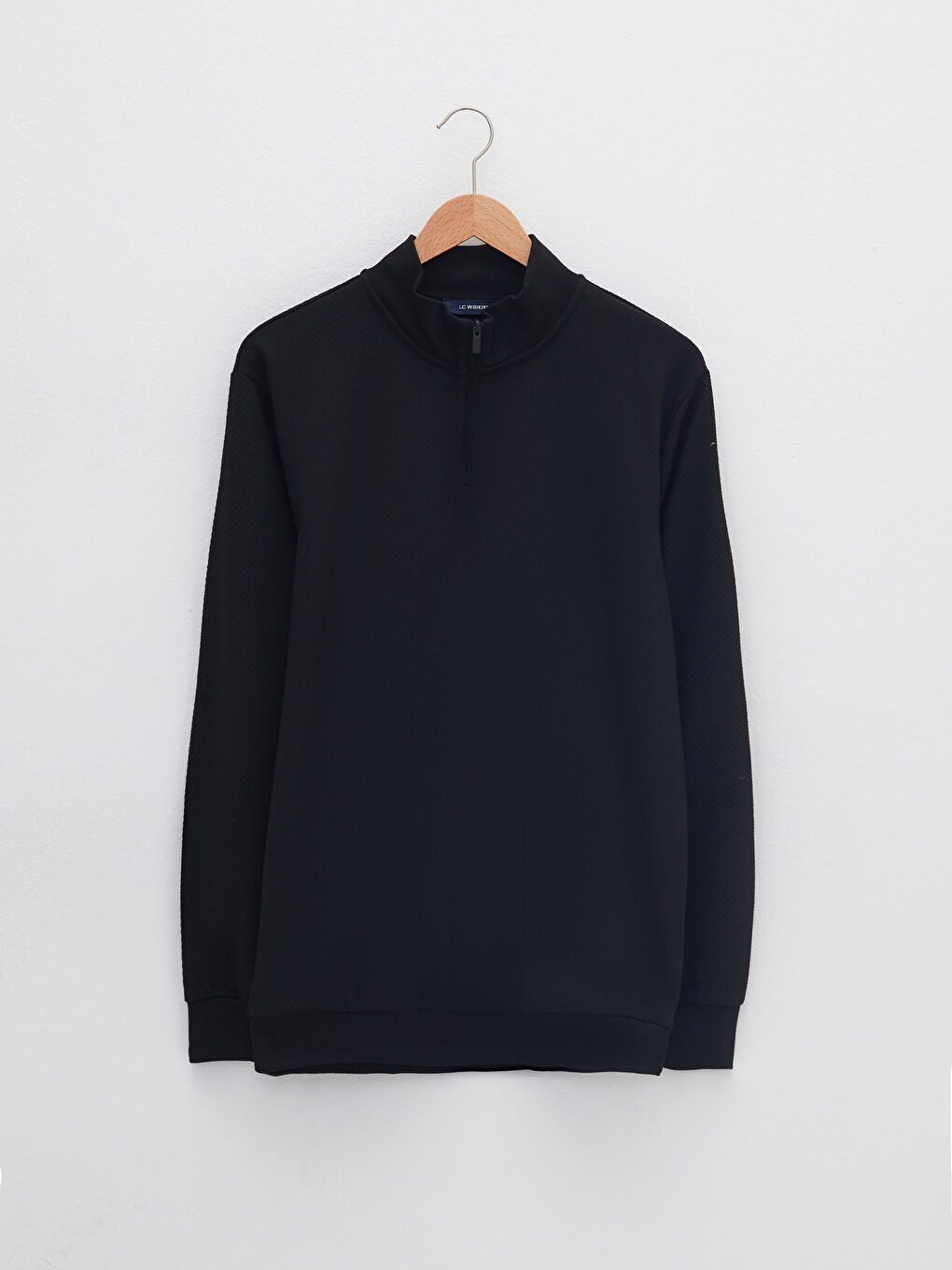 Zippered Funnel Neck Long Sleeve Men's Sweatshirt-5