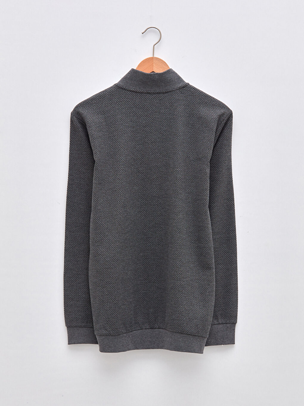 Zippered Funnel Neck Long Sleeve Men's Sweatshirt-5