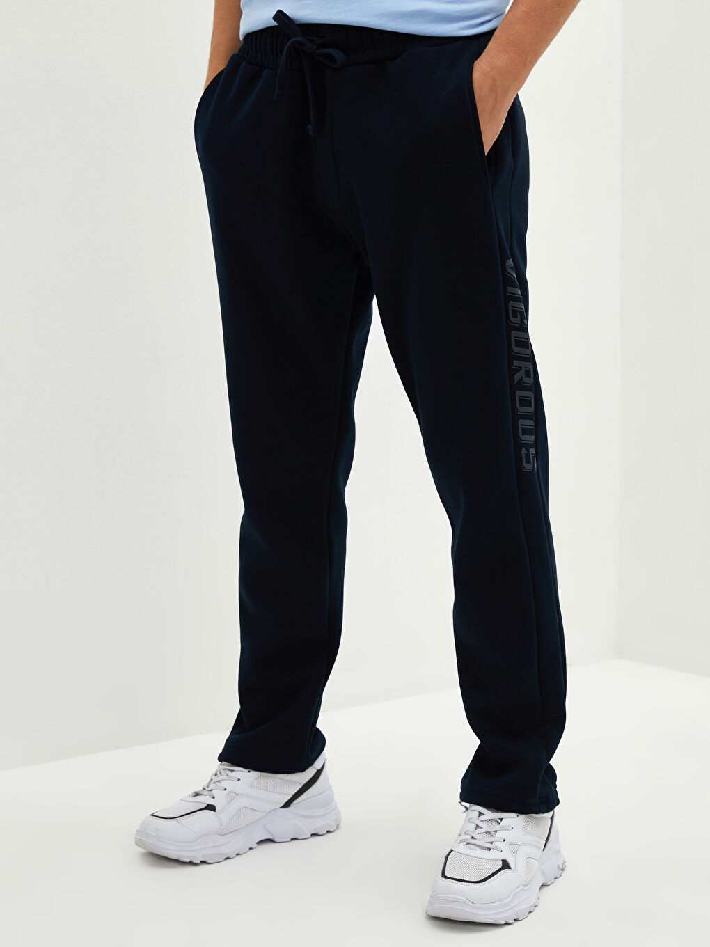 Lacivert Standart Kalıp Erkek Eşofman Altı-2