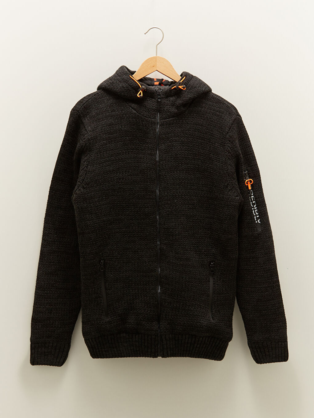 Slim Fit Hooded Long Sleeve Men's Knitwear Cardigan-6