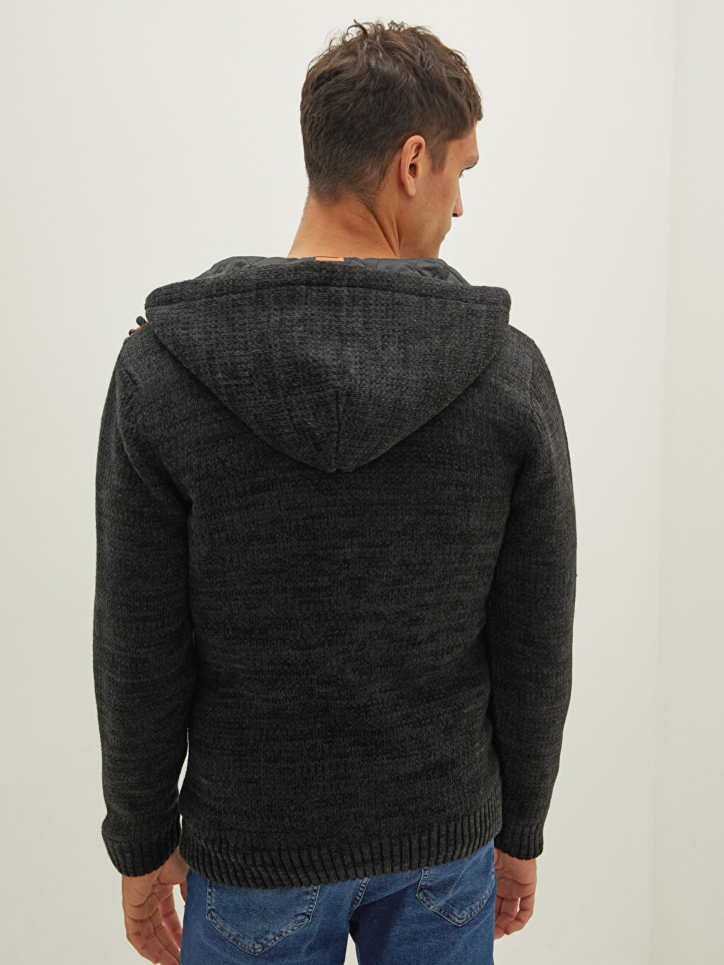 Slim Fit Hooded Long Sleeve Men's Knitwear Cardigan-5