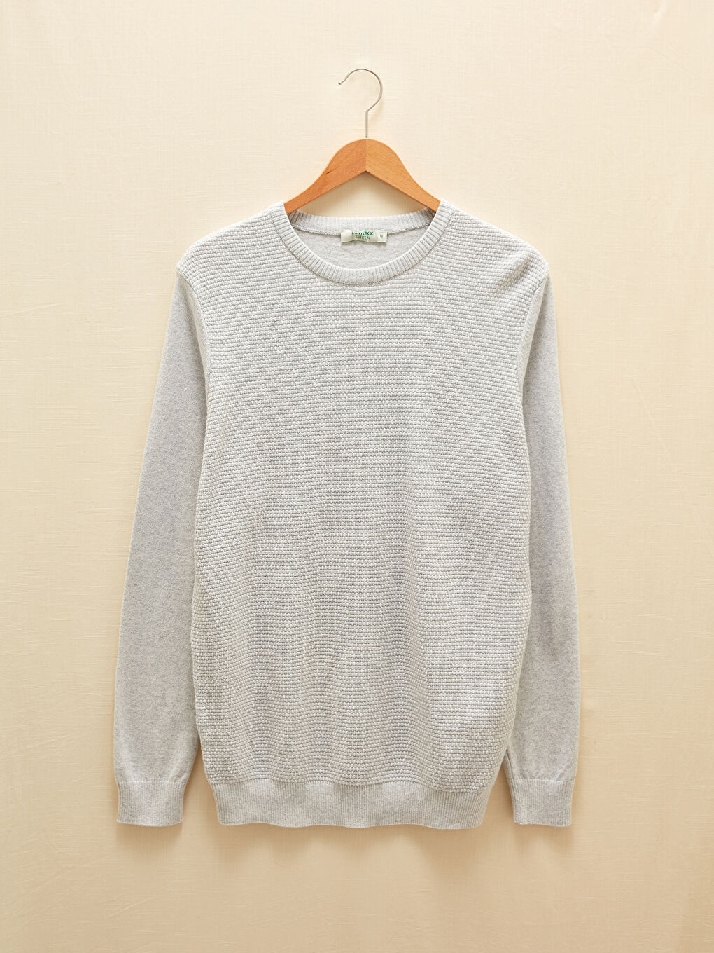 Crew Neck Long Sleeve Men's Tricot Sweater-5
