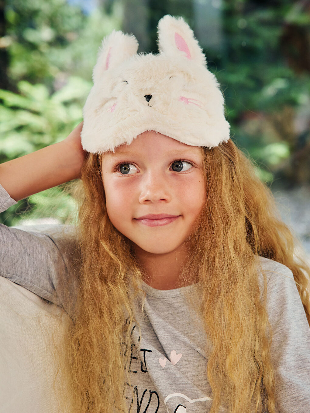 Gri Bisiklet Yaka Baskılı Uzun Kollu Kız Çocuk Pijama Takımı-1