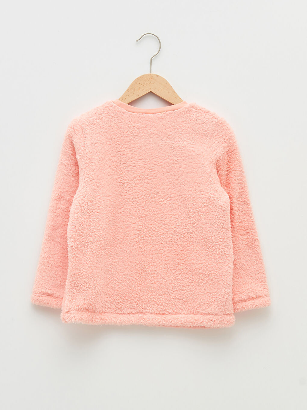 Mercan Bisiklet Yaka Nakışlı Uzun Kollu Pelüş Kız Çocuk Pijama Takımı-2