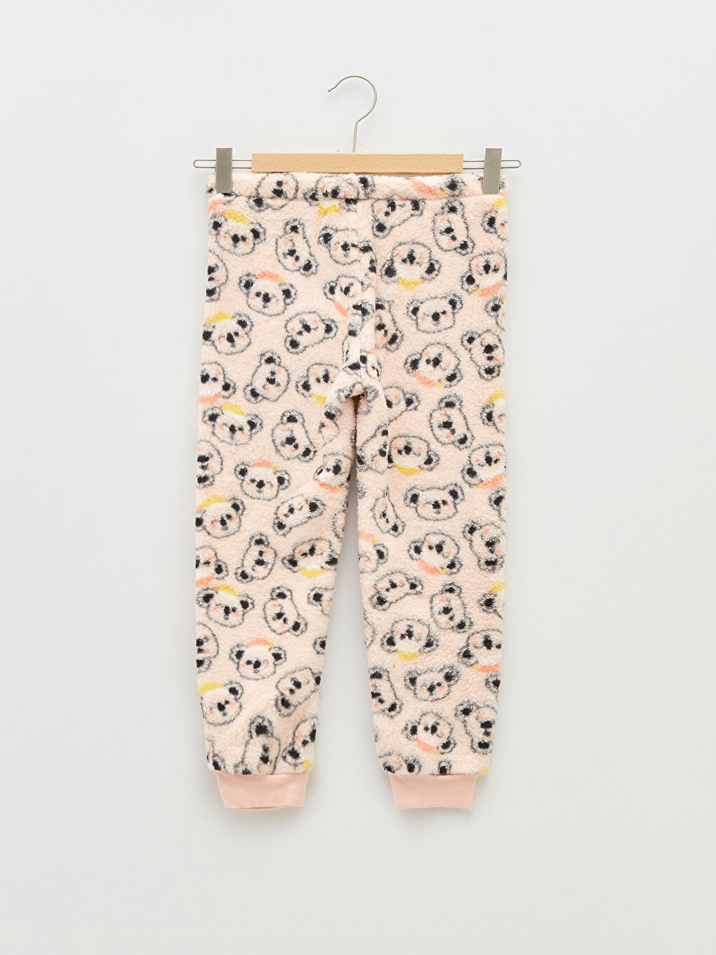 Mercan Bisiklet Yaka Nakışlı Uzun Kollu Pelüş Kız Çocuk Pijama Takımı-4