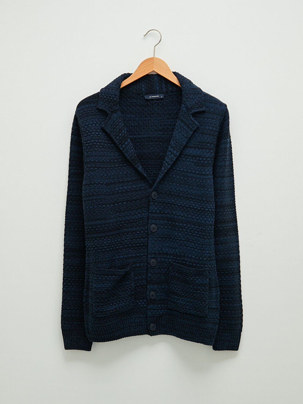 Standard Pattern Jacket Collar Thick Men's Knitwear Cardigan-5