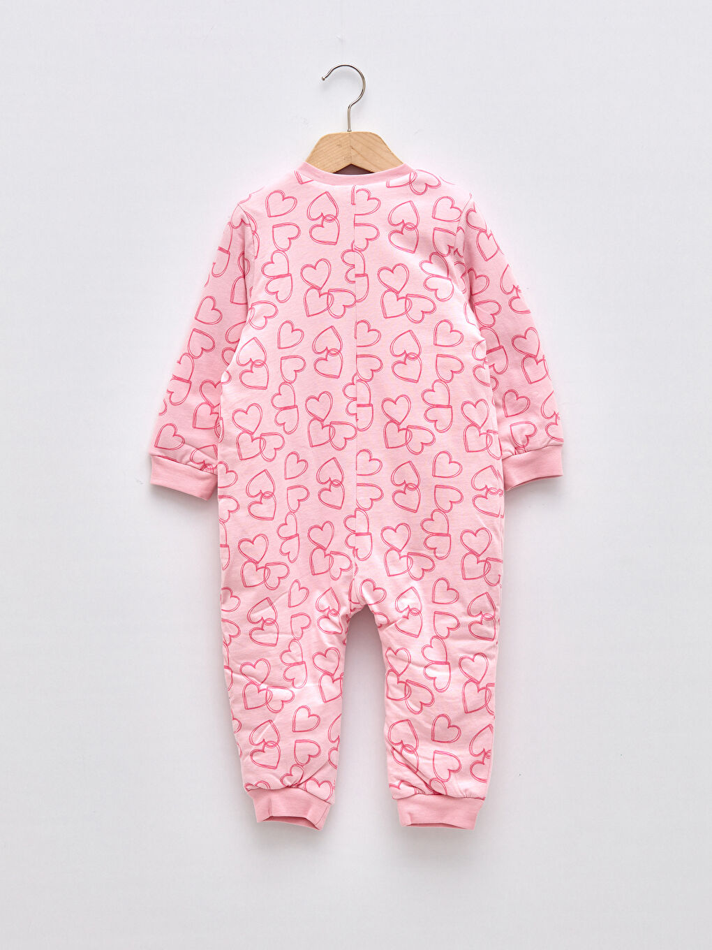 Комбинезон на молнии для малышки с круглым вырезом, длинными рукавами и принтом-1