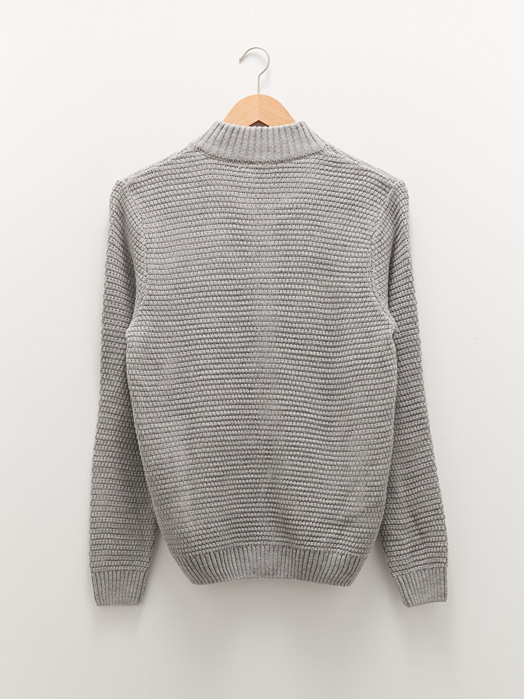 Cardigan en Tricot à Manches Longues avec Col Roulé pour Hommes de Coupe Standard-6