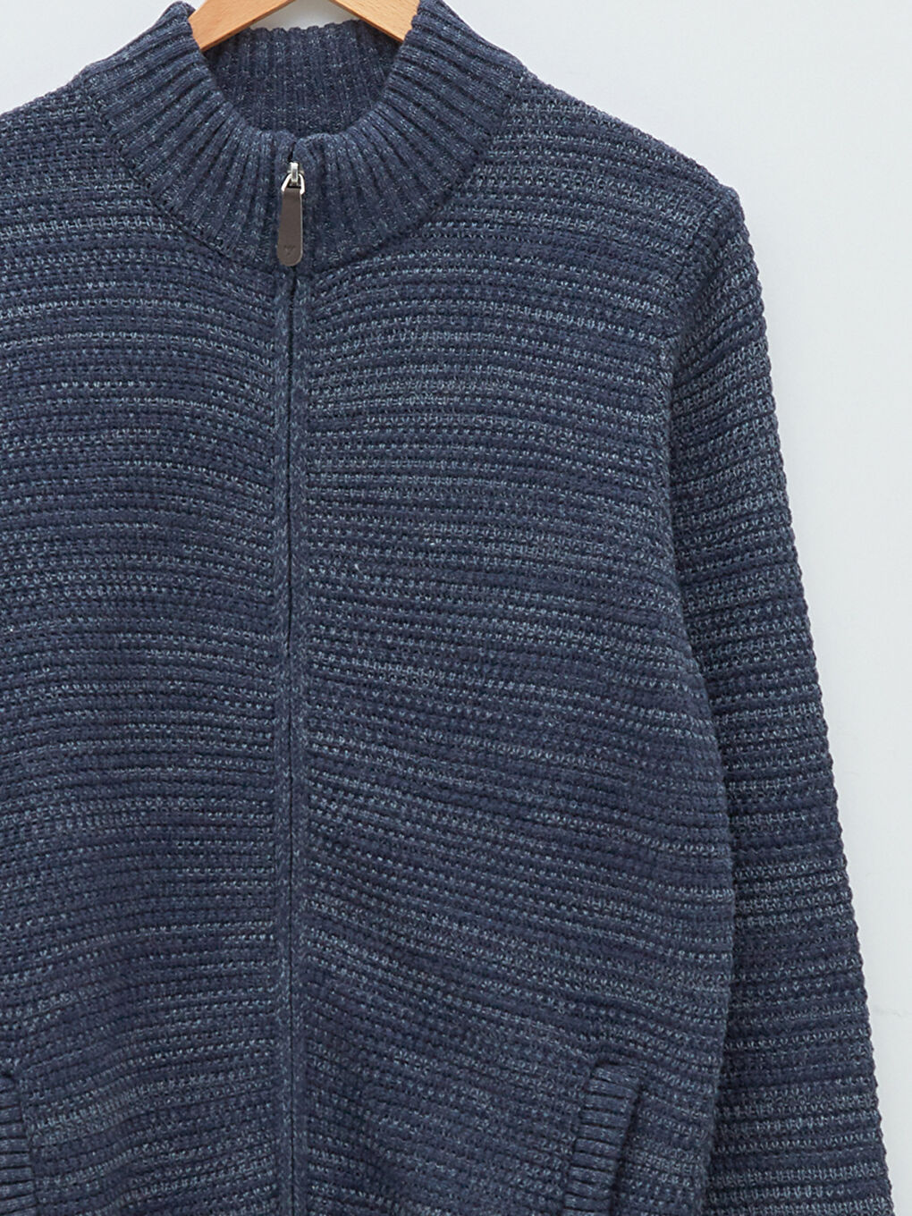 Cardigan en Tricot à Manches Longues avec Col Roulé pour Hommes de Coupe Standard-7