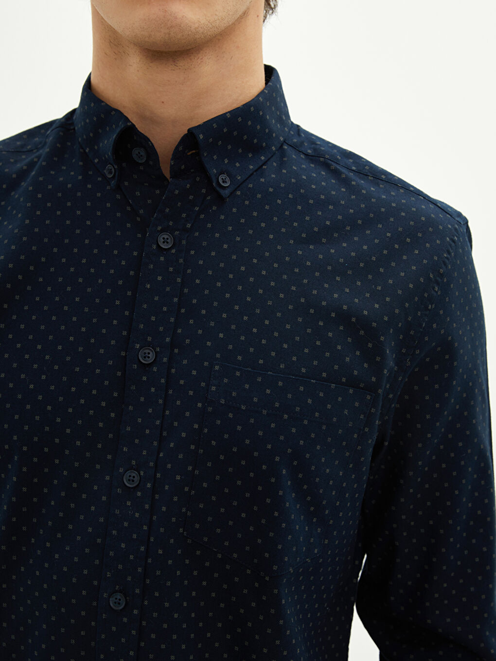 ерлерге арналған ұзын жеңді оксфорд жейде-3