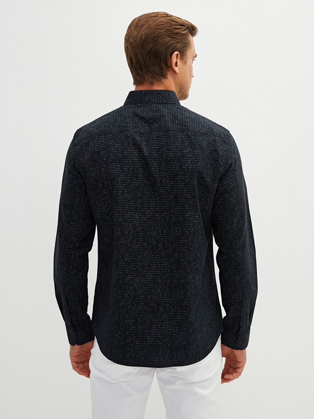 SOUTHBLUE Slim Fit Long Sleeve Patterned Men's Shirt -W12969Z8-LQJ