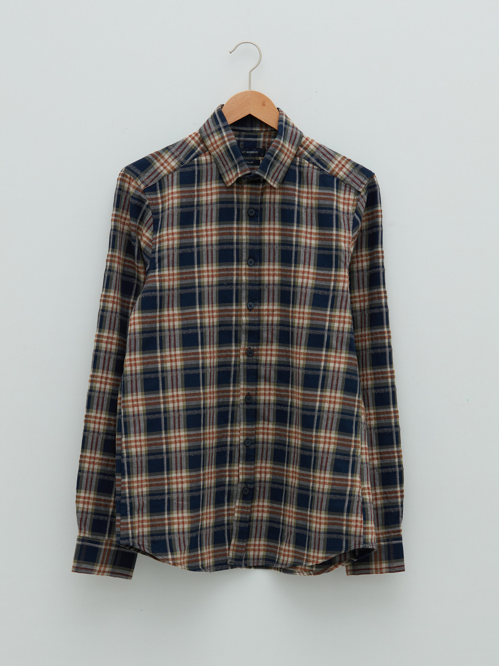 Haki Slim Fit Gabardin Ekose Erkek Gömlek-5