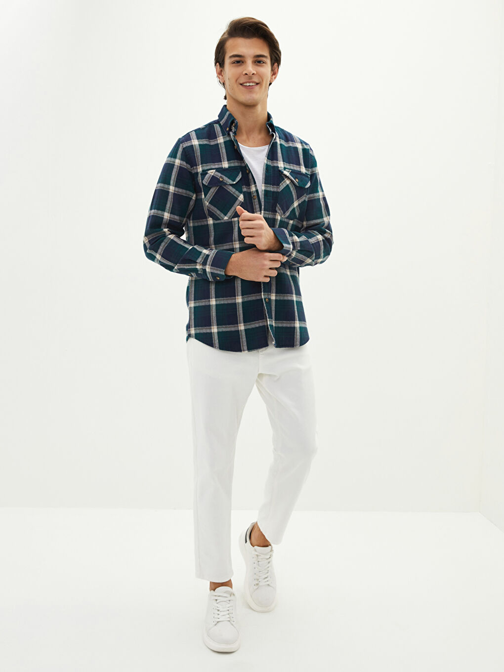 LCWAIKIKI Classic Regular Fit Long Sleeve Plaid Gabardine Men's Lumberjack Shirt -W12991Z8-LME