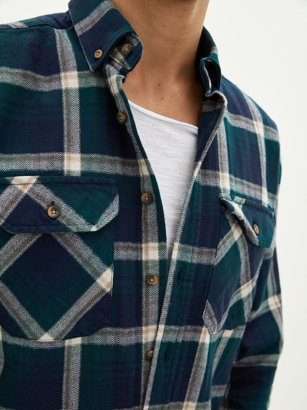LCWAIKIKI Classic Regular Fit Long Sleeve Plaid Gabardine Men's Lumberjack Shirt -W12991Z8-LME