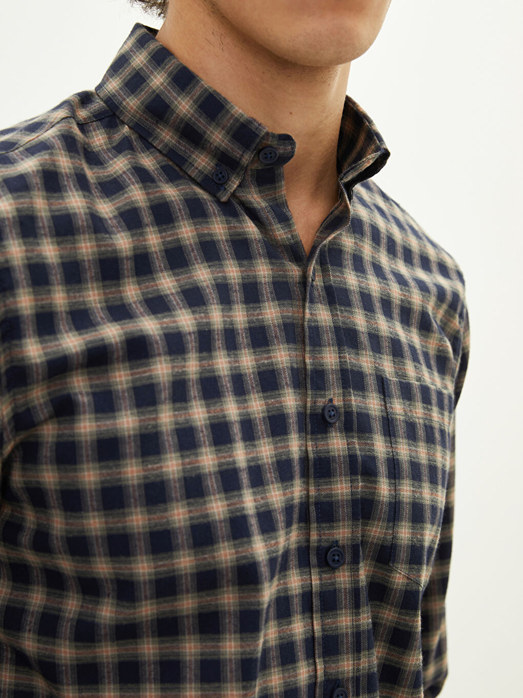 Chemise Écossaise à Manches Longues pour Hommes Coupe Régulière-3