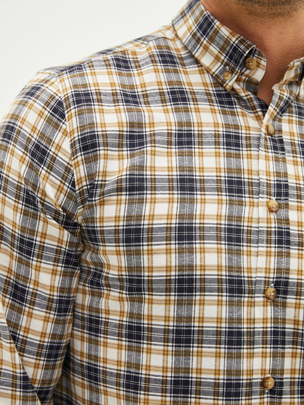 Muška Karirana Košulja Dugih Rukava Regularnog Kroja-2