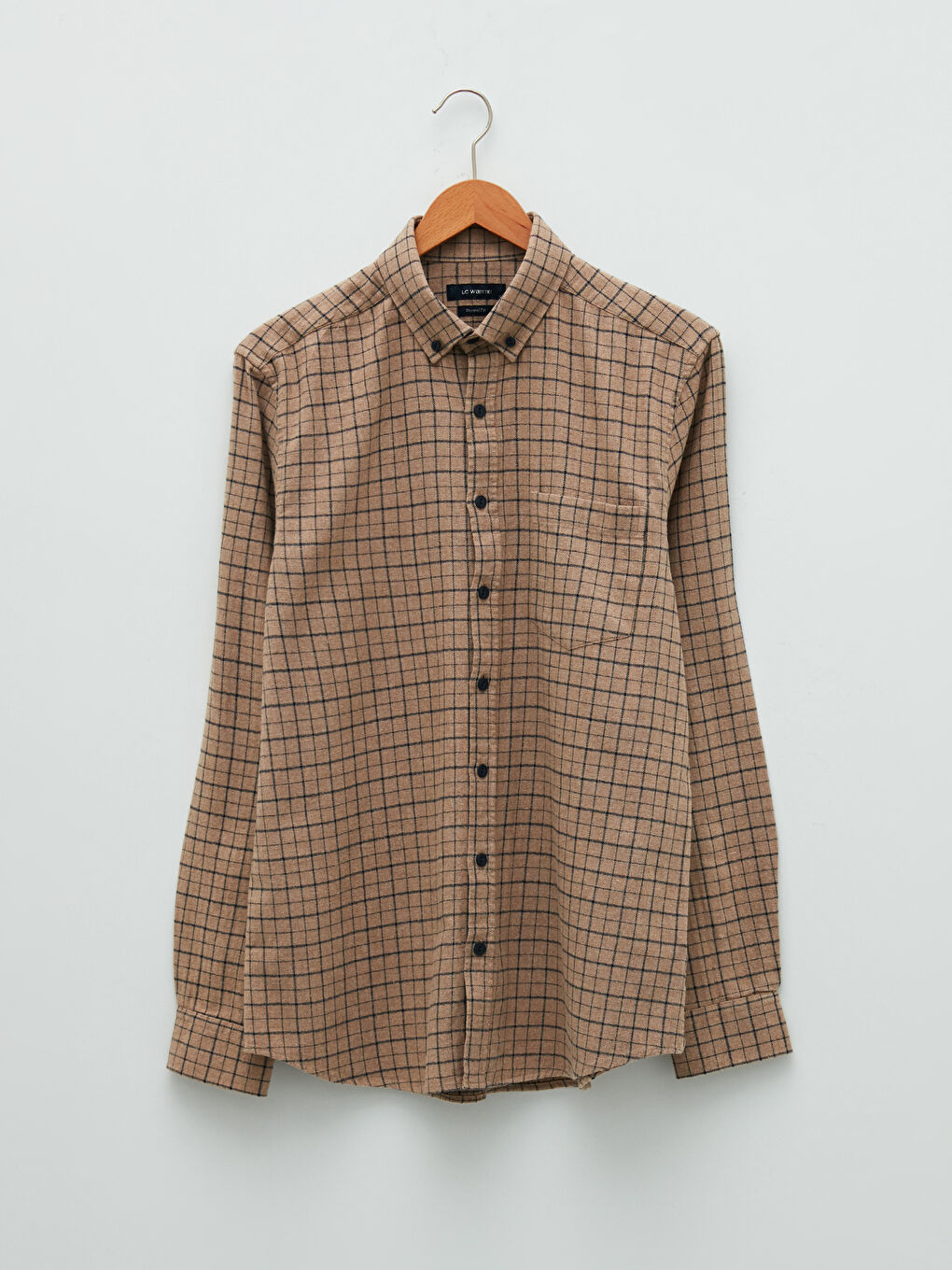 Regular Fit Long Sleeve Plaid Men's Shirt-4