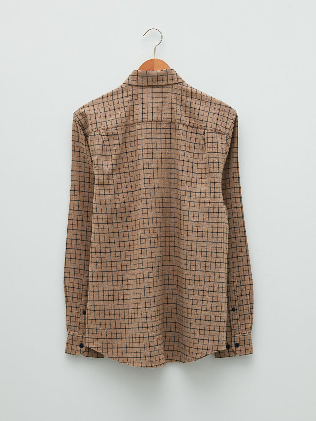 Regular Fit Long Sleeve Plaid Men's Shirt-5