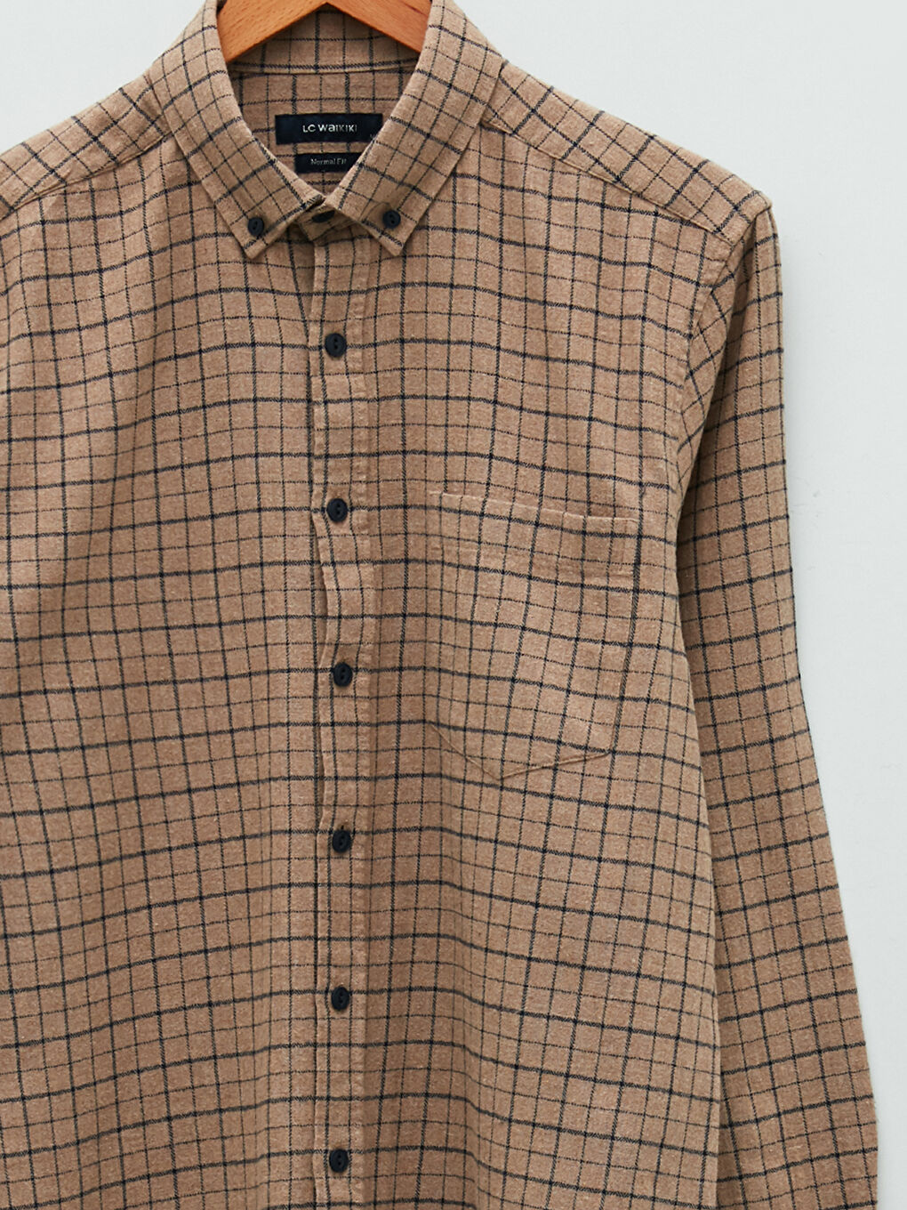 Regular Fit Long Sleeve Plaid Men's Shirt-6