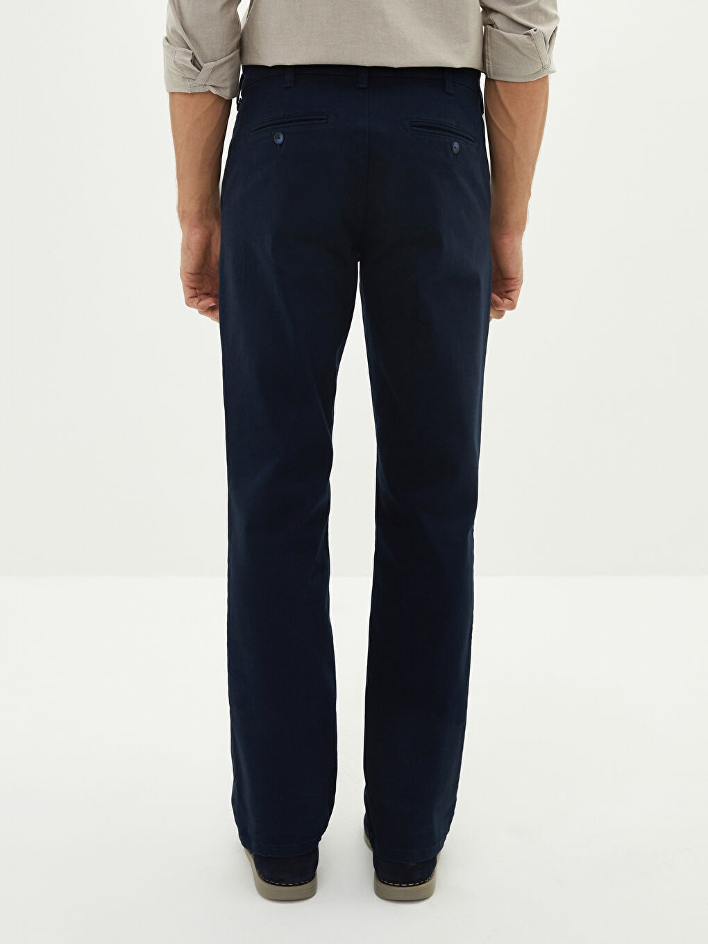 Lacivert Standart Kalıp Gabardin Erkek Chino Pantolon-4