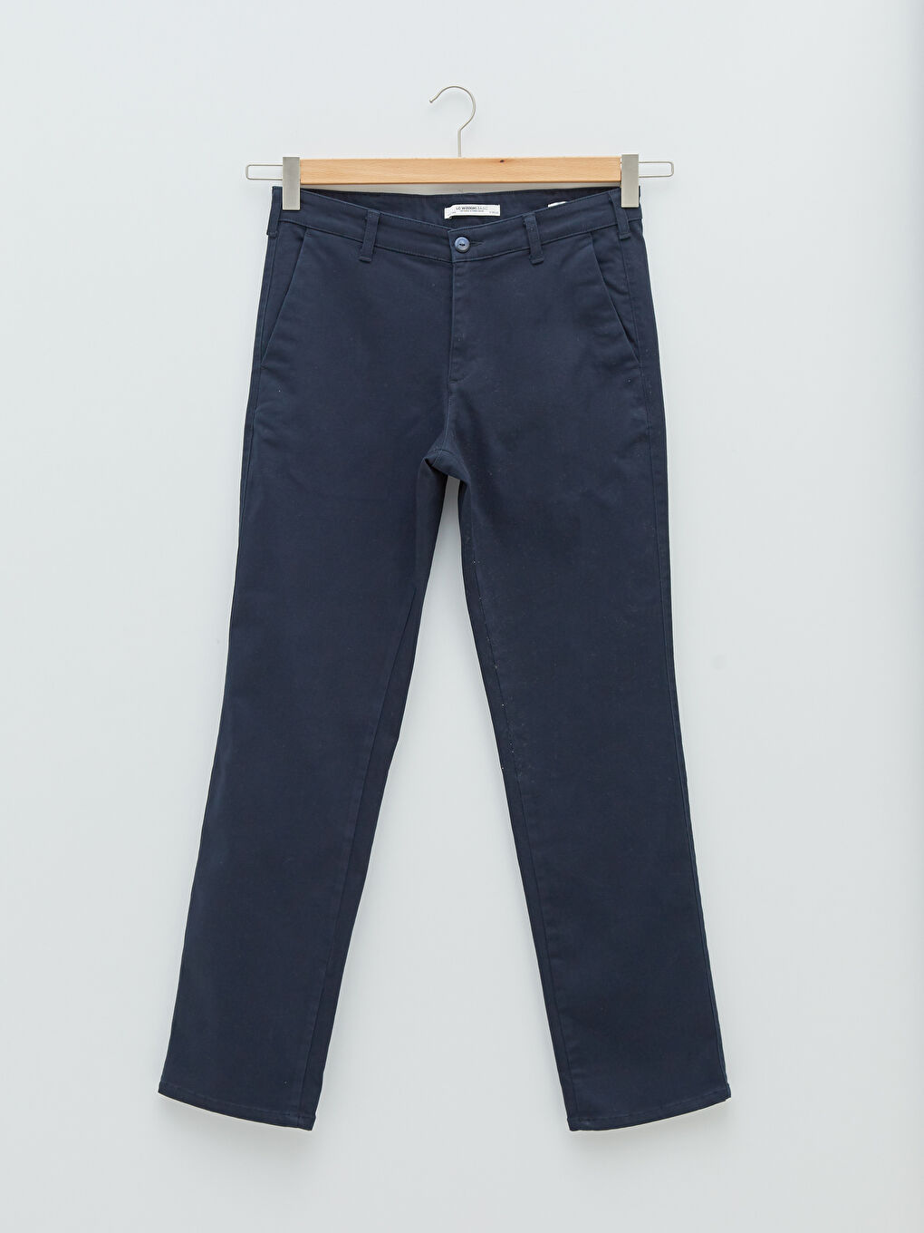 Lacivert Standart Kalıp Gabardin Erkek Chino Pantolon-5