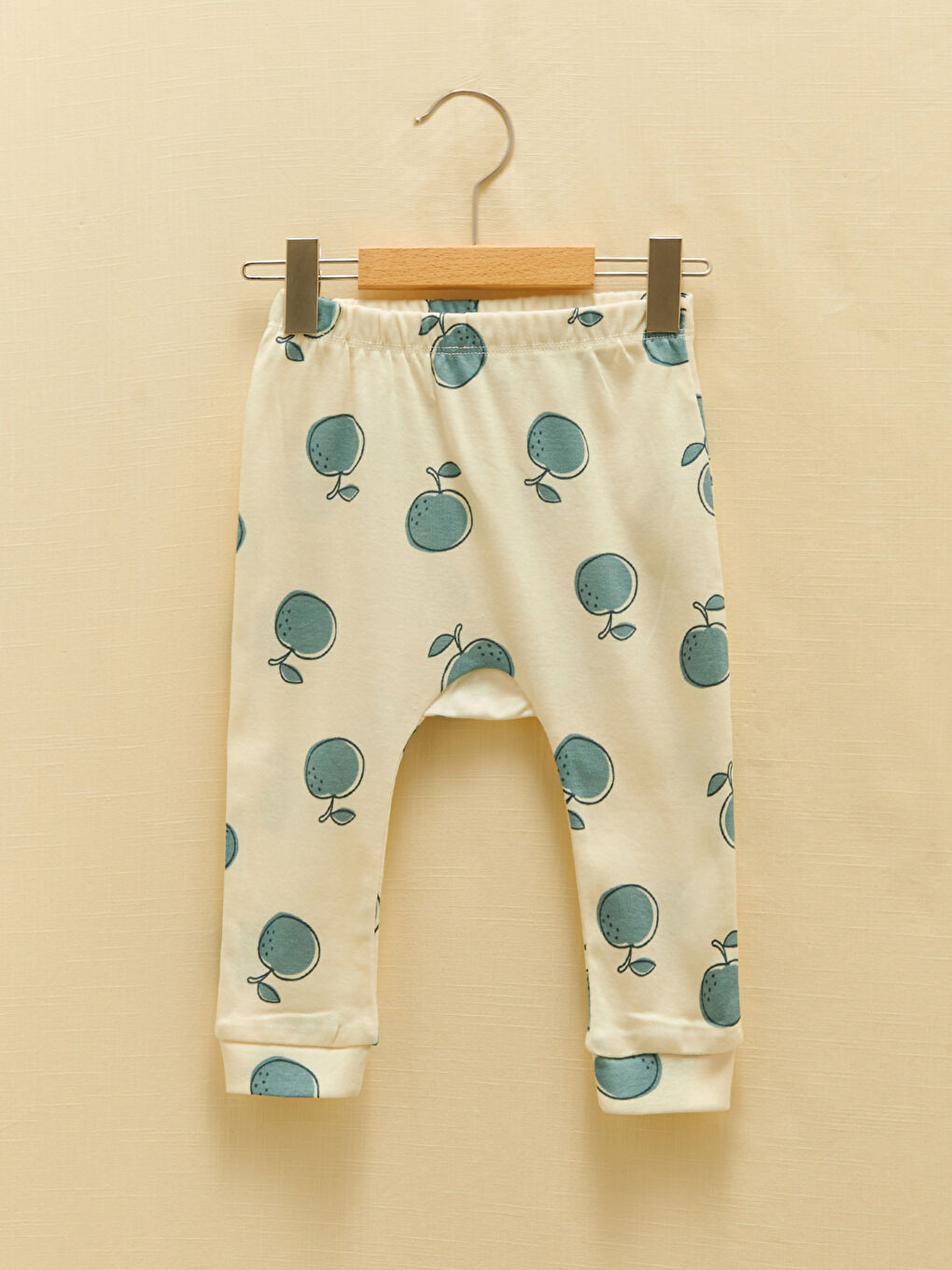 Crew Neck Long Sleeve Printed Baby Girl's Snap Fastener Body Pants and Hair Band 3-Piece Set-2