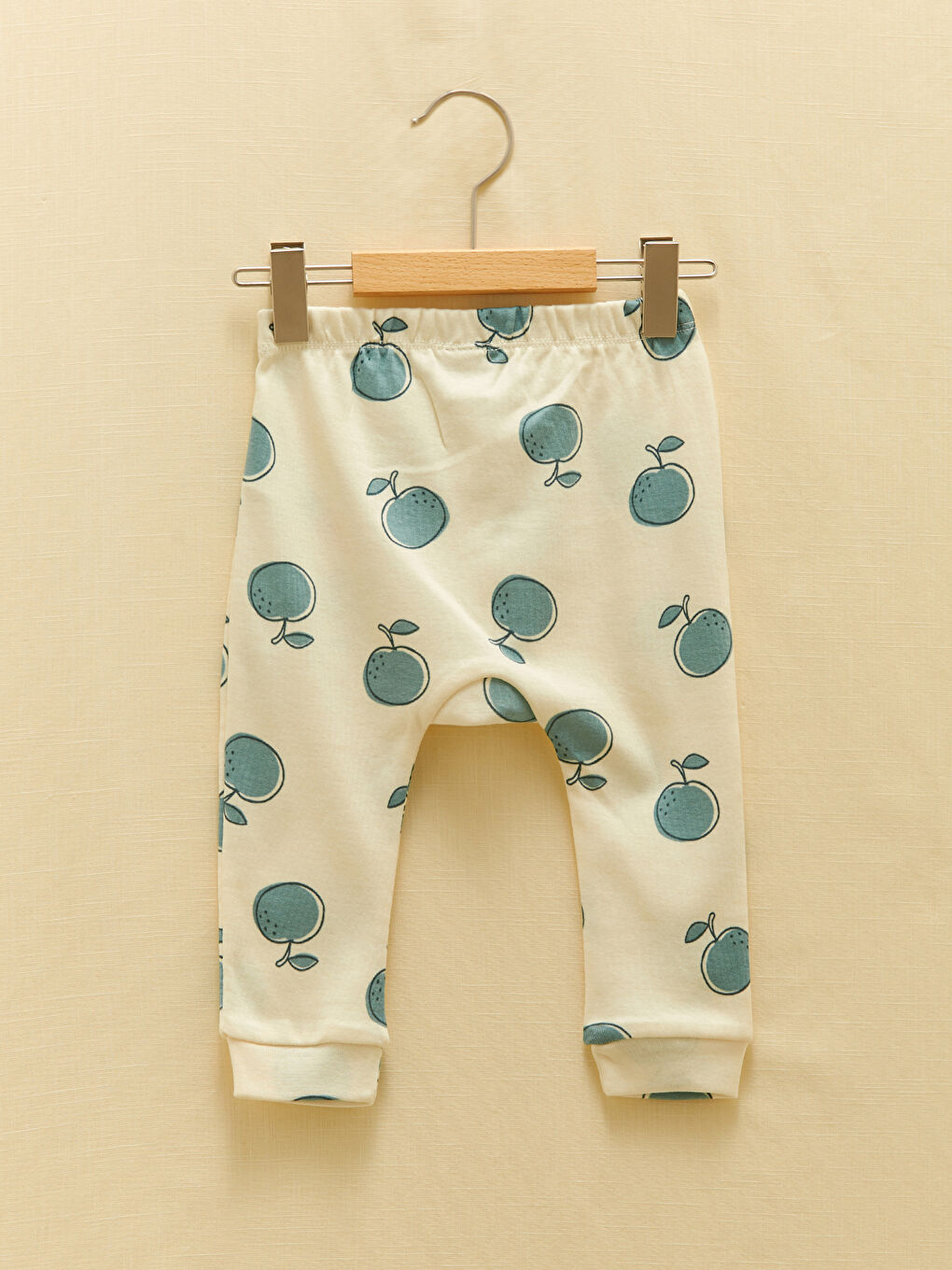 Crew Neck Long Sleeve Printed Baby Girl's Snap Fastener Body Pants and Hair Band 3-Piece Set-4