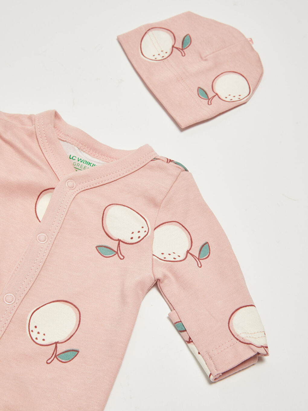 Pembe Baskılı Kız Bebek Hastane Çıkış Seti-3