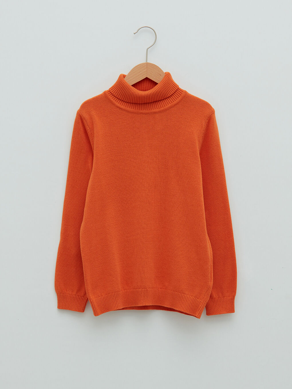 Pull-over Slim Basique à Col roulé Manches longues pour Garçon en Tricot Fin