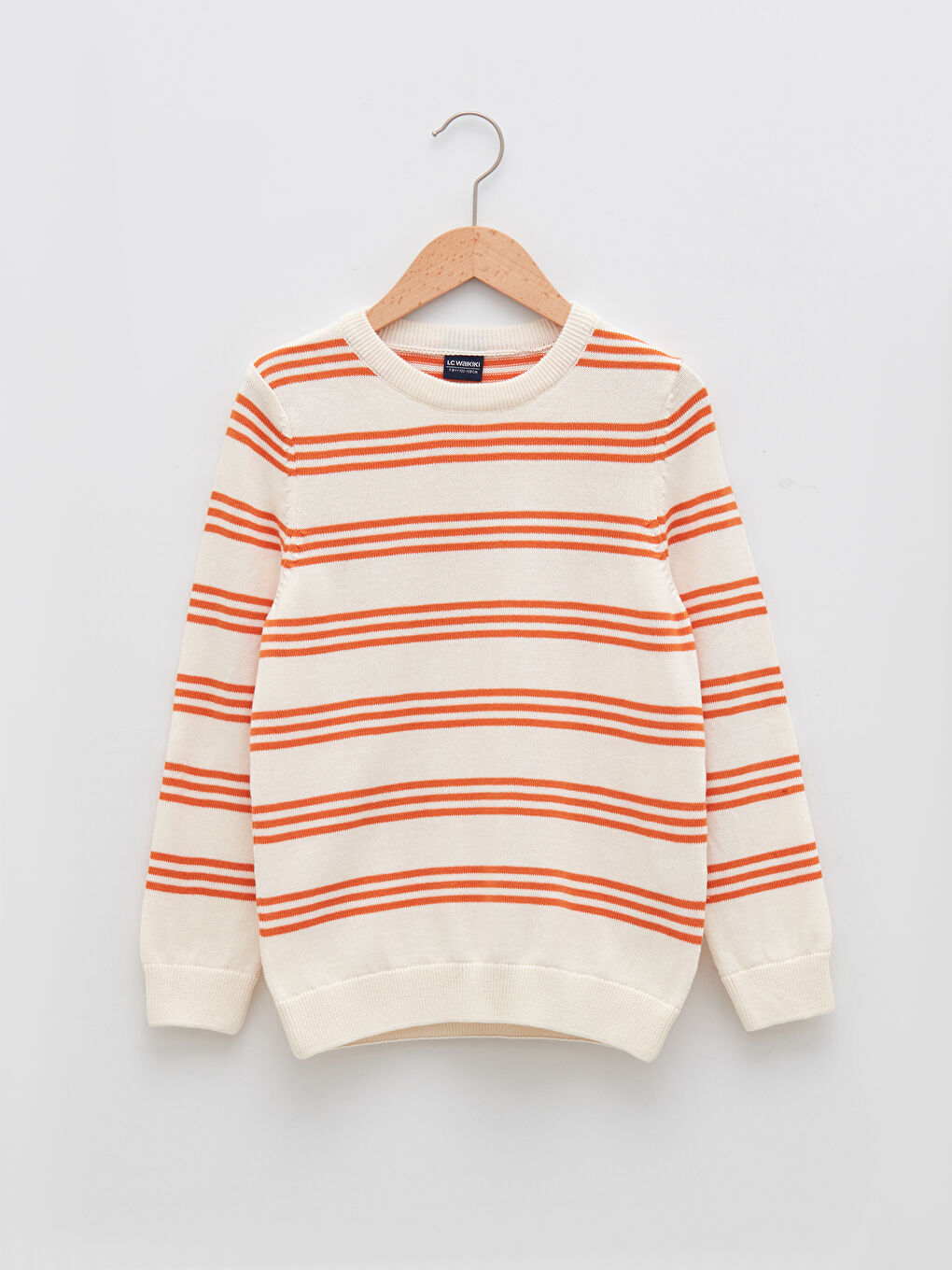 Crew Neck Striped Long Sleeve Boy Thin Tricot Sweater