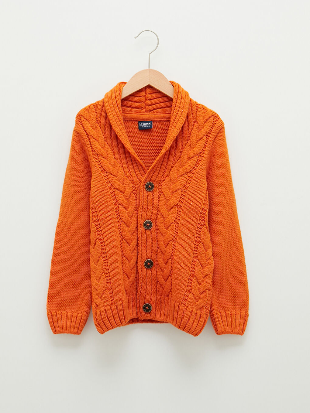 LCW Kids Shawl Collar Knit Pattern Long Sleeve Boy Knitwear Cardigan -W13122Z4-H6V