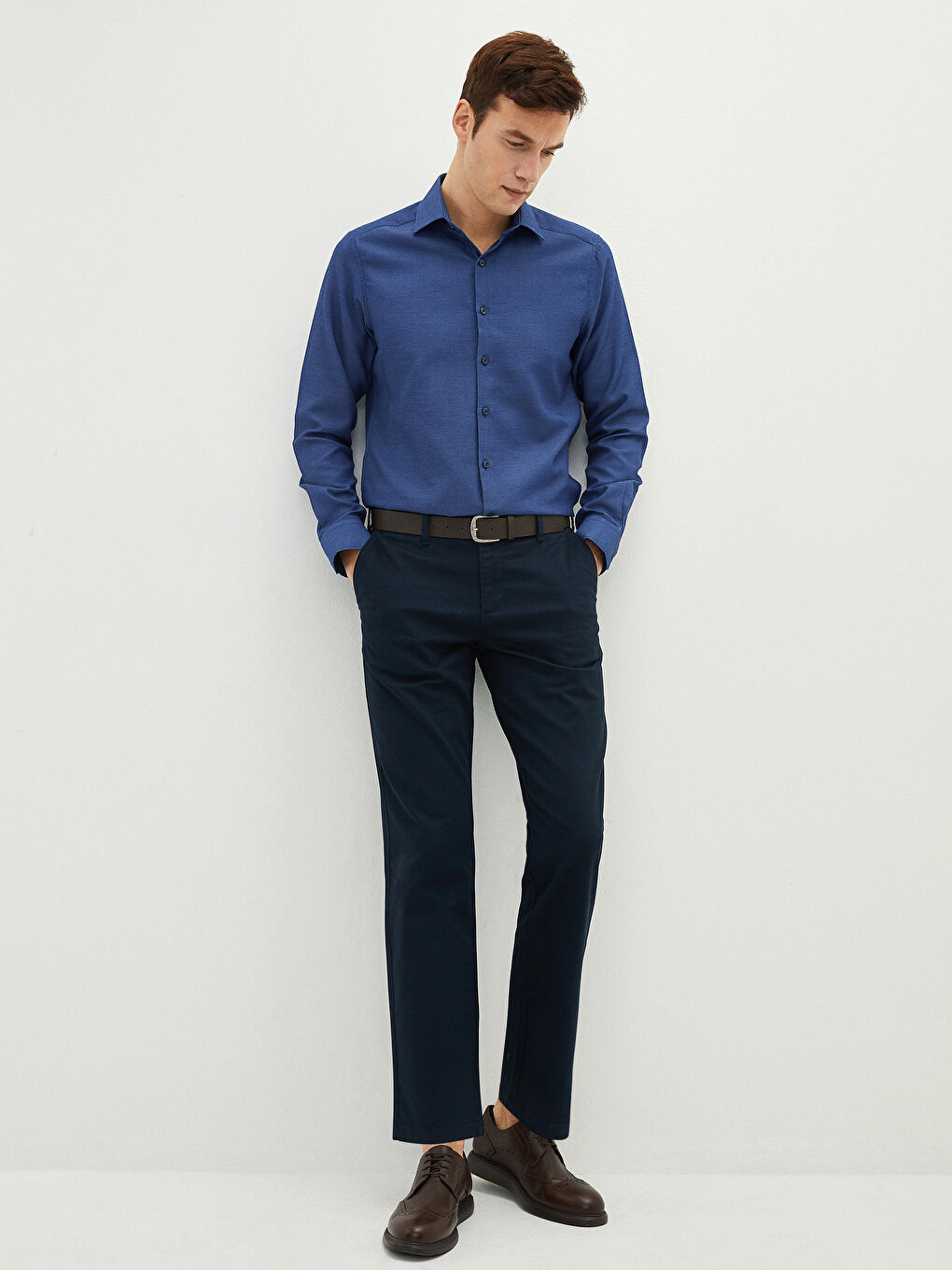 Standard Fit Belt Men's Trousers-1