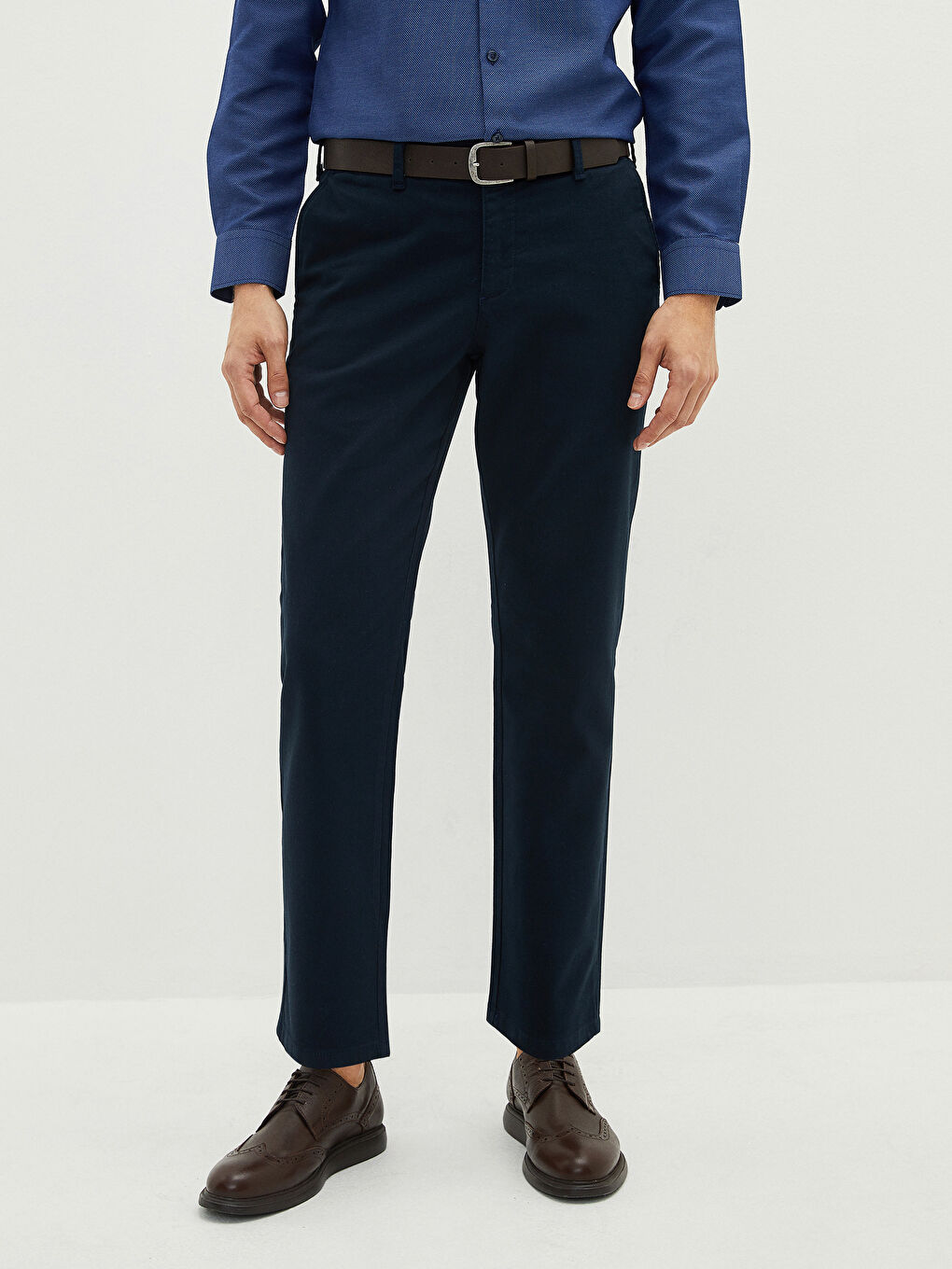 Standard Fit Belt Men's Trousers-2