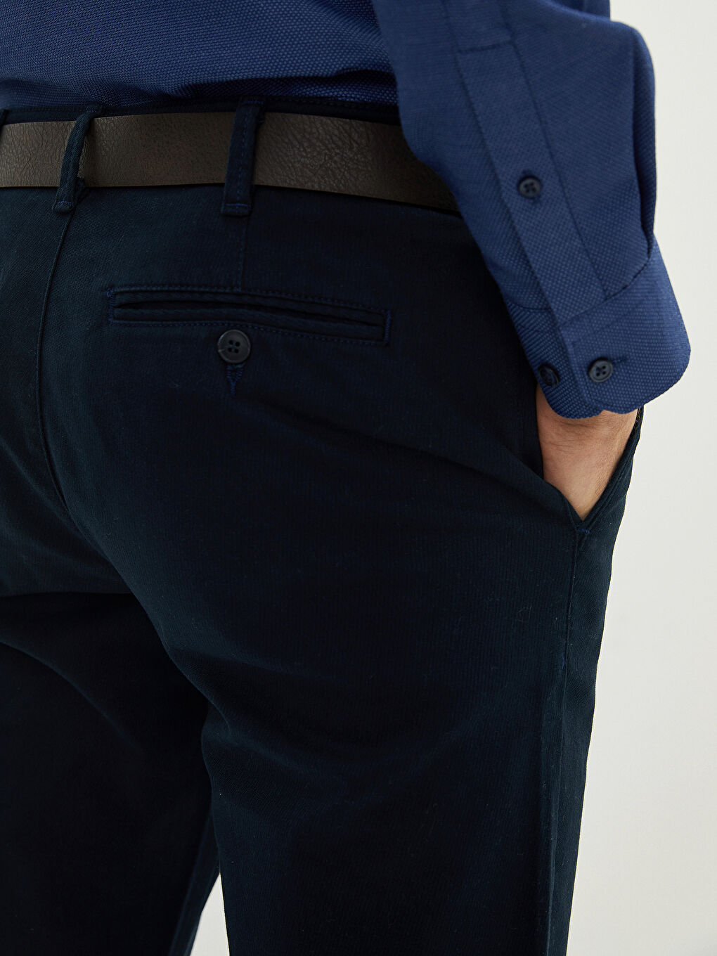 Standard Fit Belt Men's Trousers-4