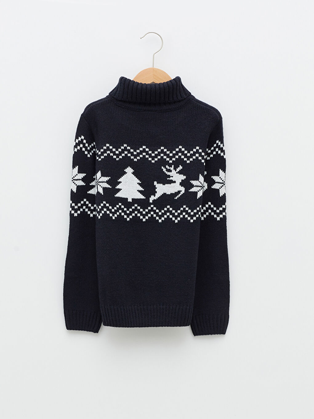 LCW Kids Turtleneck Patterned Long Sleeve Boy Knitwear Sweater -W13189Z4-EEW