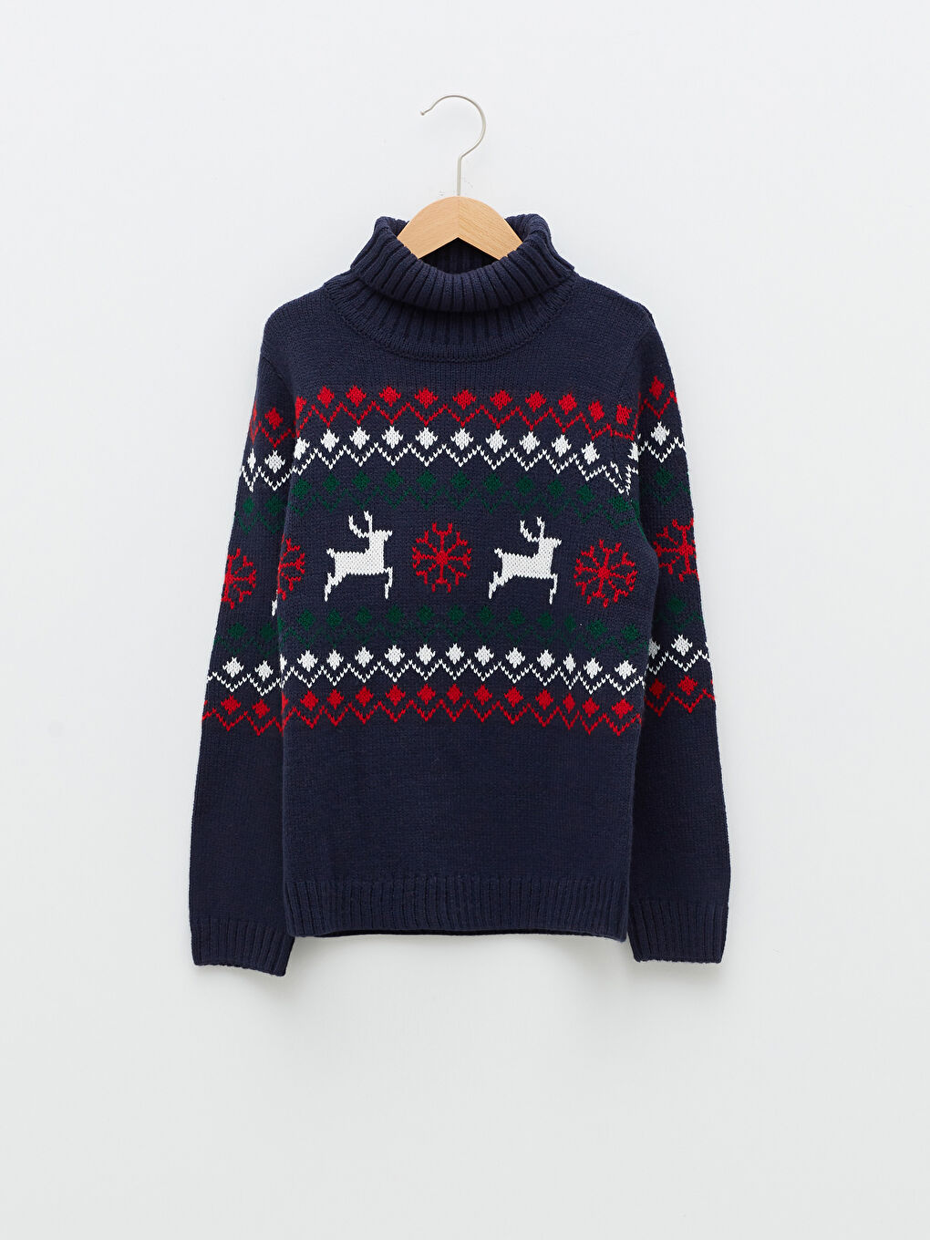 LCW Kids Rollkragen Bedruckter Langarm Jungen Strickpullover -W13189Z4-NOO